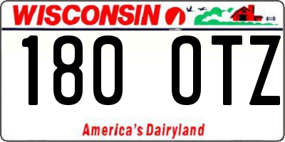 WI license plate 180OTZ
