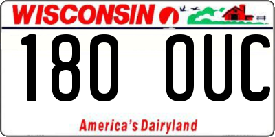 WI license plate 180OUC