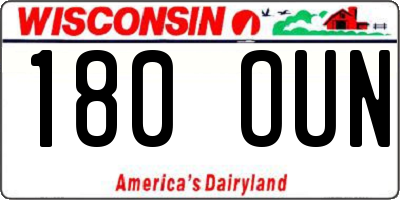WI license plate 180OUN