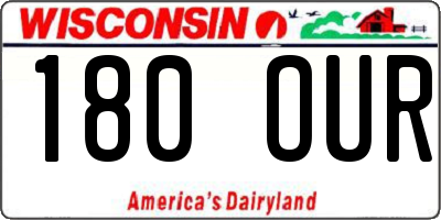 WI license plate 180OUR