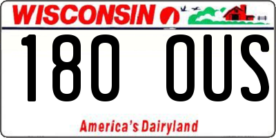 WI license plate 180OUS