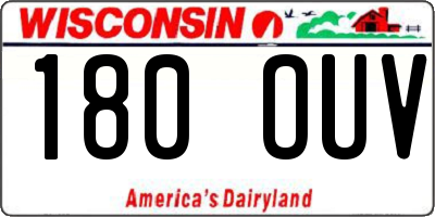 WI license plate 180OUV
