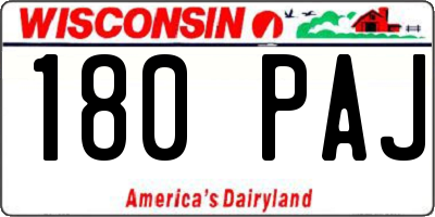 WI license plate 180PAJ