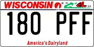 WI license plate 180PFF