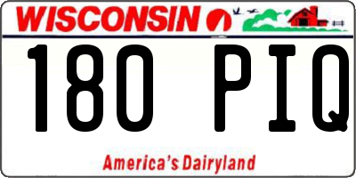 WI license plate 180PIQ