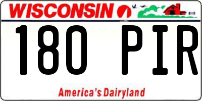 WI license plate 180PIR