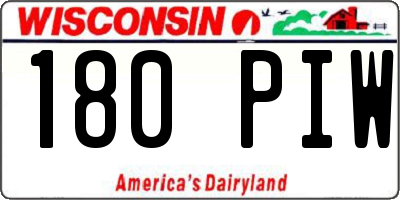 WI license plate 180PIW