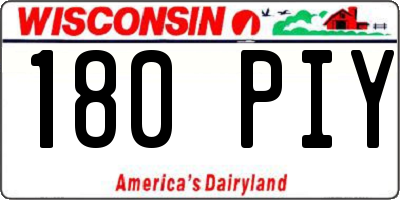 WI license plate 180PIY