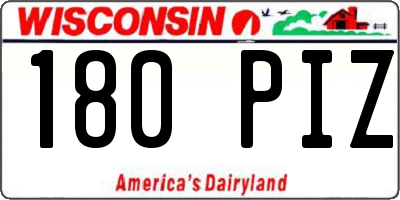WI license plate 180PIZ