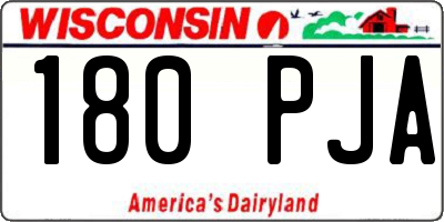 WI license plate 180PJA