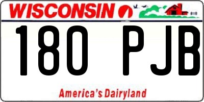 WI license plate 180PJB