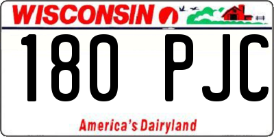 WI license plate 180PJC