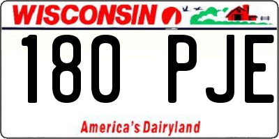 WI license plate 180PJE