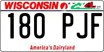 WI license plate 180PJF