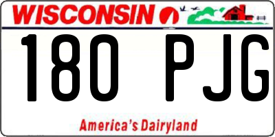 WI license plate 180PJG