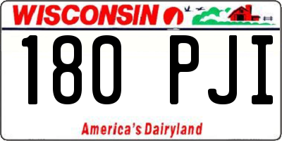 WI license plate 180PJI