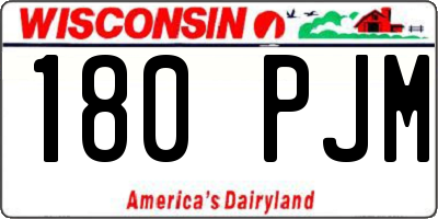 WI license plate 180PJM