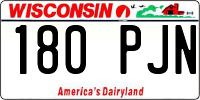WI license plate 180PJN
