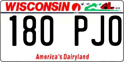 WI license plate 180PJO