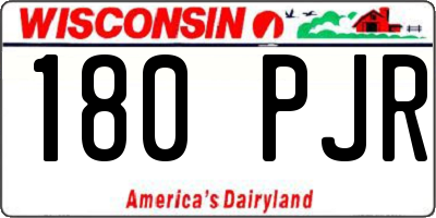 WI license plate 180PJR