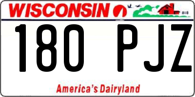 WI license plate 180PJZ