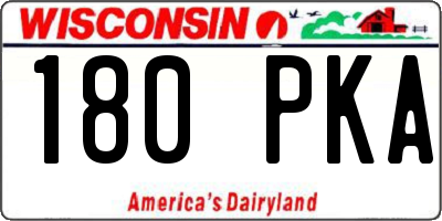 WI license plate 180PKA