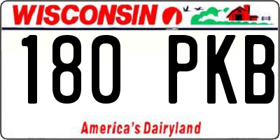 WI license plate 180PKB