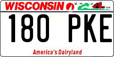 WI license plate 180PKE