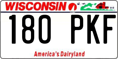 WI license plate 180PKF