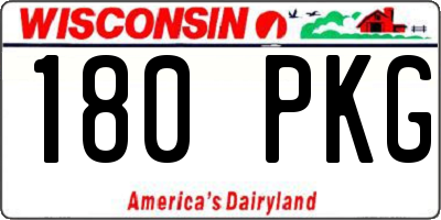 WI license plate 180PKG
