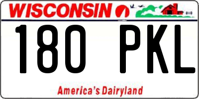 WI license plate 180PKL