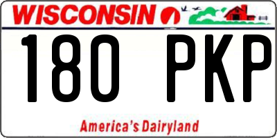 WI license plate 180PKP