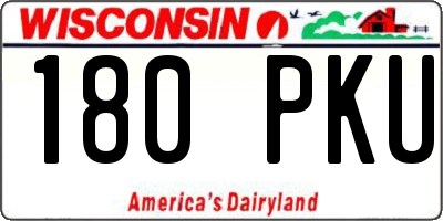 WI license plate 180PKU