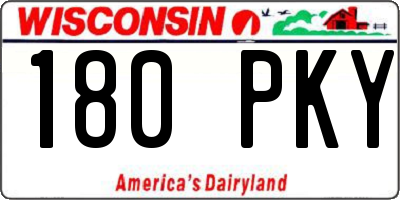 WI license plate 180PKY