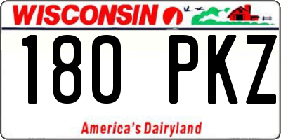 WI license plate 180PKZ