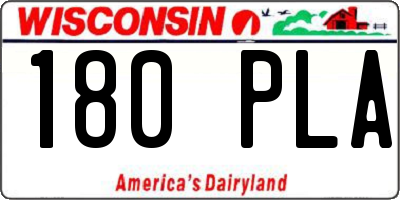 WI license plate 180PLA