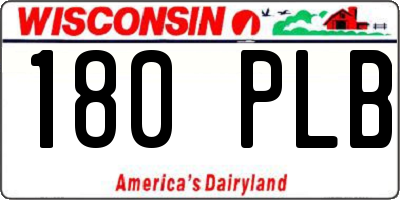 WI license plate 180PLB