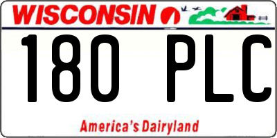 WI license plate 180PLC