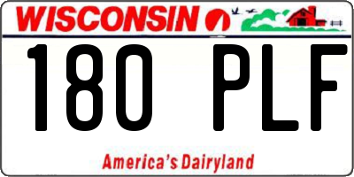 WI license plate 180PLF