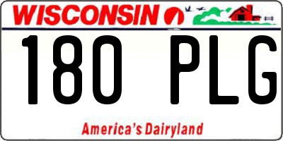 WI license plate 180PLG