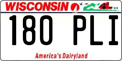 WI license plate 180PLI