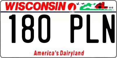 WI license plate 180PLN
