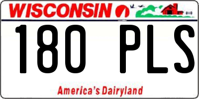 WI license plate 180PLS