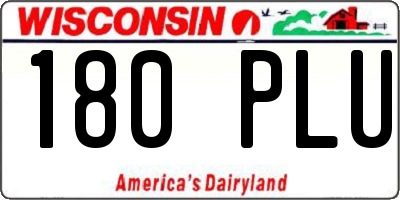 WI license plate 180PLU