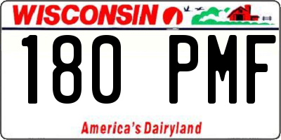 WI license plate 180PMF