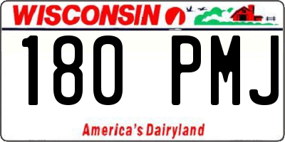 WI license plate 180PMJ