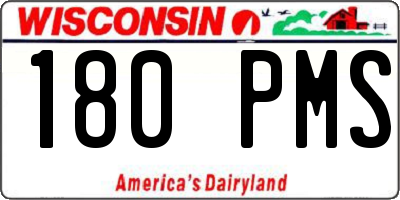 WI license plate 180PMS