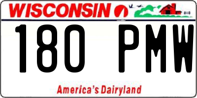 WI license plate 180PMW