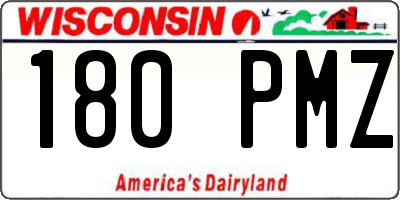 WI license plate 180PMZ