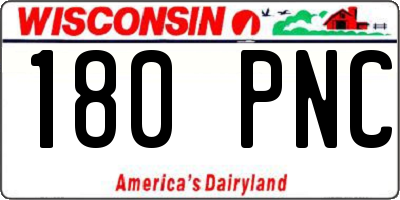 WI license plate 180PNC